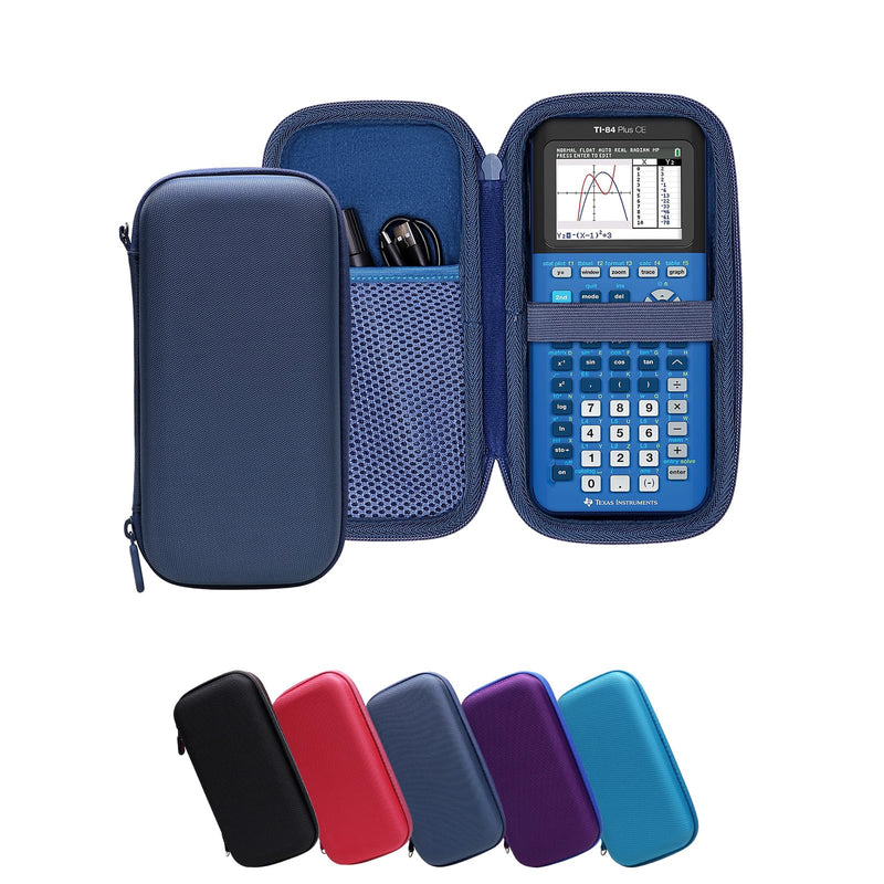 XANAD Navy Blue Case for Texas Instruments TI-84 Plus CE/TI-84 Plus/TI-Nspire CX II CAS/TI-Nspire CX II/TI-83 Plus/TI-89 Titanium/TI-85 / TI-87 Color Graphing Calculator