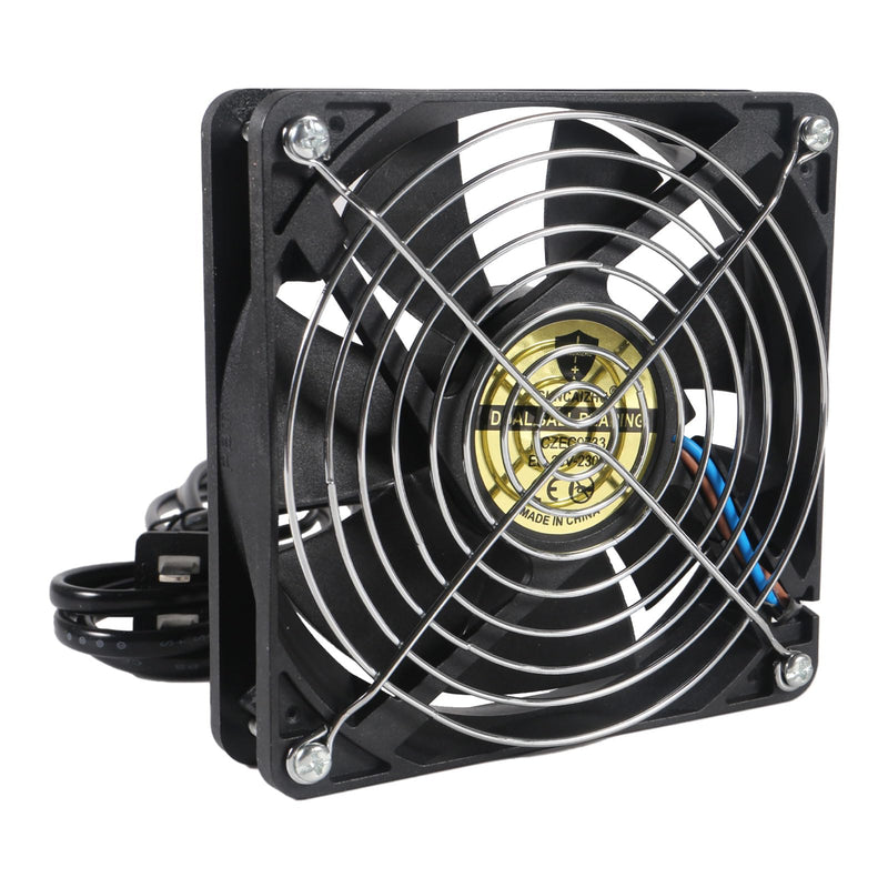 Computer Fan with AC Plug, 120mm x 25mm EC Axial Fan AC 110V 115V 120V 220V 240V, Brushless Cooling Fan with Dual Ball Bearings for Desktop DIY Cooling Ventilation Projects