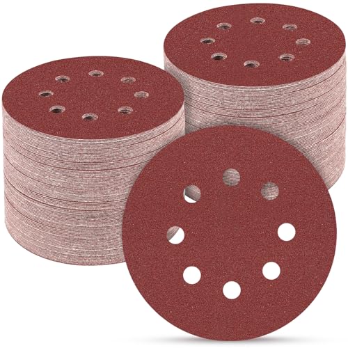 165 PCS 5 Inch Sanding Discs Random Orbital Sander Sandpaper MIX Grit-165pcs Aluminum oxide