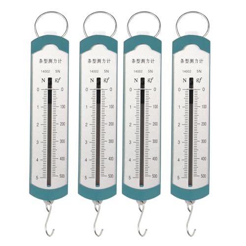Tissting Dynamometer Pack of 4 5N Newton Meter Spring Rod - Precise Physics Experiment Device with High Resolution for Mechanical Experiments, Portable and Versatile Use in Schools and Education