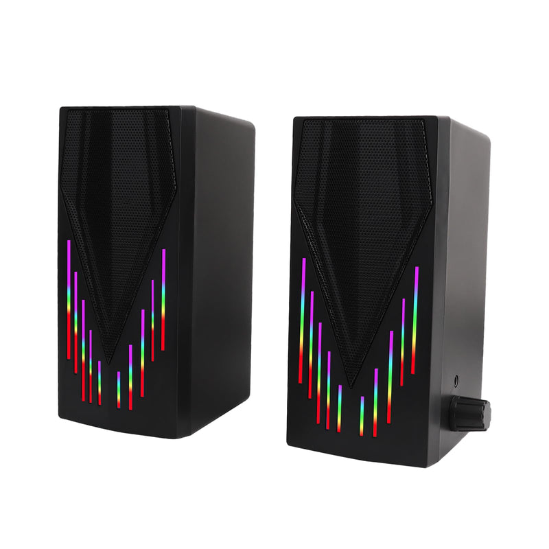 Computer Speakers, Speakers for Computer Desktop PC with Colorful RGB Lighting, USB Powered Gaming Speakers with 3.5mm Aux Cable for Monitor Laptop Tablet