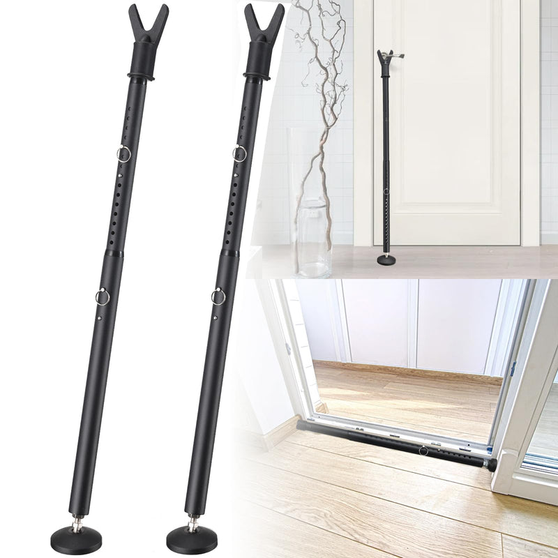 2 Pack Sliding Door Security bar,Heavy Duty Portable Door Lock,2-in-1 Adjustable Sliding Door Lock Bar,Door Barricade Security Bars for Window,Stop, Front Door, Patio Door, Apartment Black 2 Pack