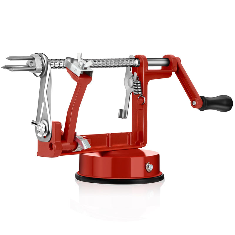 Apple Peeler Corer,Apple Slicer With Stainless Steel Blades,Fruit Cutter Machine, Convenient and Funny, Creative Kitchen Tool Gift for Baking Lover（Red） Red 1 Blade