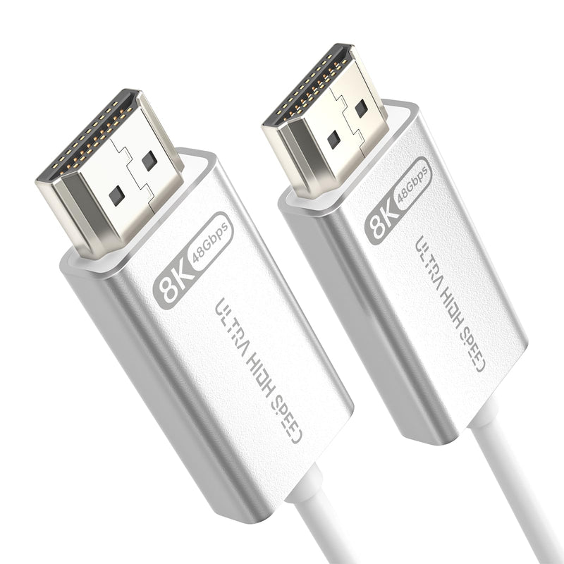 10K 8K Fiber Optic HDMI 2.1 Cable 16.5ft, HDMI Cable White Super Flexible 48Gbps, 8K60Hz & 4K120Hz, Support eARC, Dolby, HDCP 2.2&2.3, HDR 10, Compatible with Blu-ray Roku LG PS5 PS4 Xbox 16.4FT