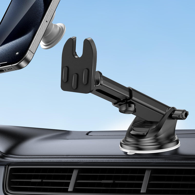 Car Mount for Pop Socket, Dashboard Windshield Car Phone Holder Compatible with Popsocket, Powerful Suction Cup Car Phone Mount Fits All Smartphones with Pop Grip
