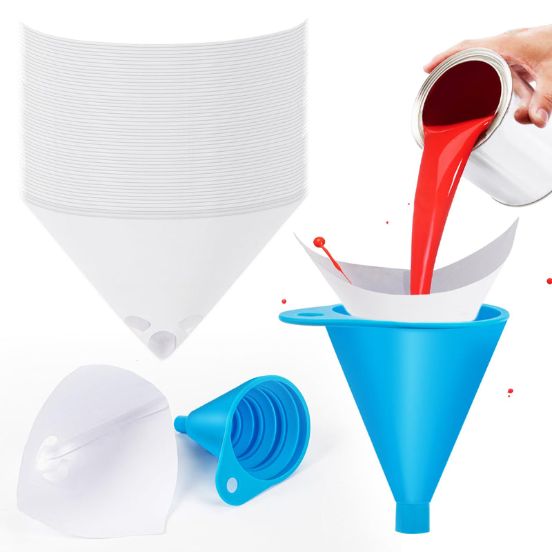 75 Paint Strainers Paper Cone - Paint Mixing Cup Strainer Fine Mesh Filters Funnel Filter Disposable Spray Gun Sprayer Accessories Automotive Body Repair Paint Tools & Equipment（with 1 Funnel）