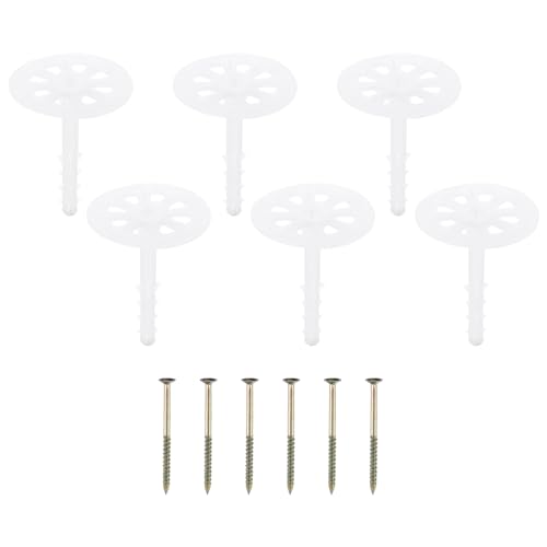 PATIKIL 82mm Perforated Insulation Pins, 50 Pack Insulating Nails Wall Plug Plastic Expansion Bolt for Fixing Foam Boards to Masonry Wall or Ceiling
