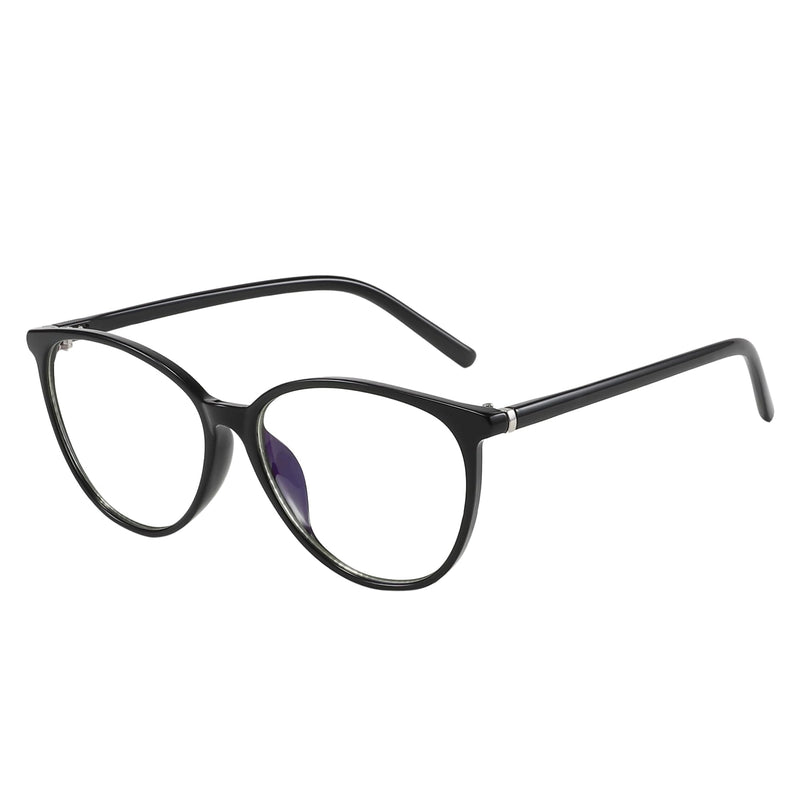 Blue Light Blocking Glasses for Women and Men Oval Cat Eye Computer Gaming Eyeglasses Black