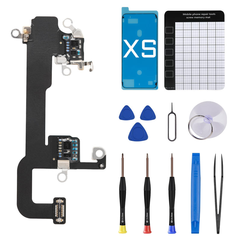 for iPhone Xs Wifi WLAN Signal Diversity Antenna Flex Cable Replacement for iPhoneXS WiFi Antenna connector with Fix Tool Screwdriver and Tweezers 5.8 inch A1920 A2097 A2098 A2100
