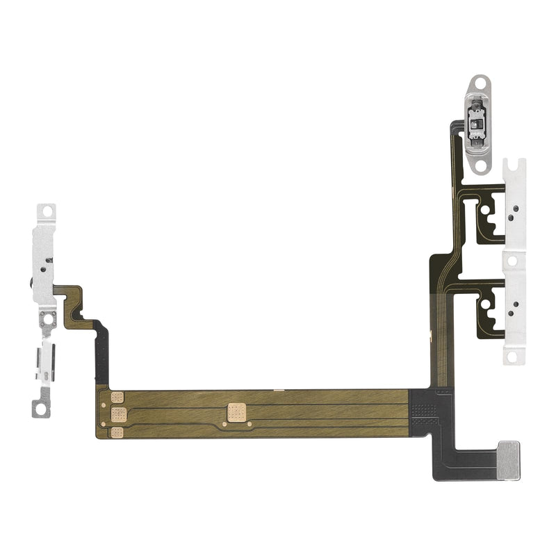 for iPhone 13 Mini Volume Button Flex Cable Replacement On/Off Control Key Repair Mute Silent Switch Cable Connector Part Sound Keyboard Ribbon Pre-Installed Metal Bracket Holder