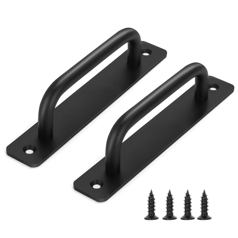 Malimali 10 Pack Black Barn Door Handles, 5" Hole Center Gate Handle Sliding Door Handles Modern Aluminium Door Pull for Pocket Door Bifold Closet Doors Hardware Replacement 5"/128MM Hole Centers Black-10 Pack