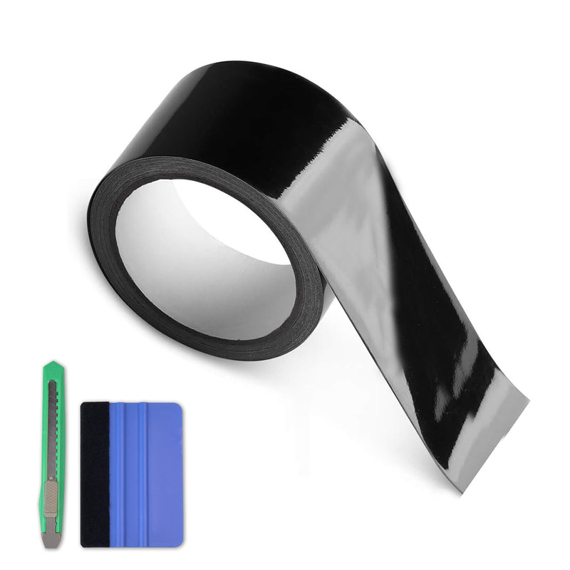 Arespark Gloss Black Vinyl Wrap, Cars Vinyl Film Tapes Kit for Blackout Chrome Delete Window Trim Door with Free Tools (2in x 30feet) 2in x 30ft