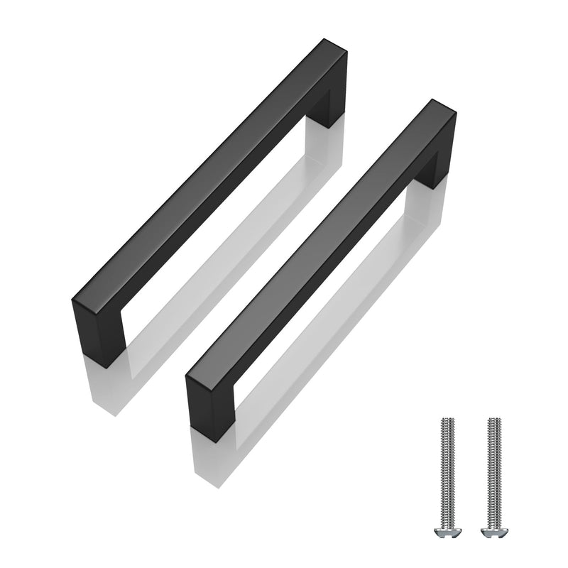 20 Pack 3 Inch (76mm) Hole to Hole Center Matte Black Cabinet Pulls Stainless Steel Kitchen Cabinet Handles - Square Dresser Handles Drawer Pulls 3inch(76mm) Hole Center 20