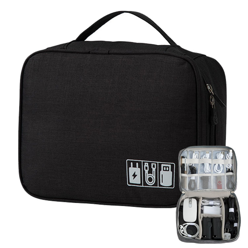 Organizer Bag Big Case Cable Electronic Devices Travel Pouch USB Charger Accessories Mouse Phone USB Cable SD Power Bank Earphone Black