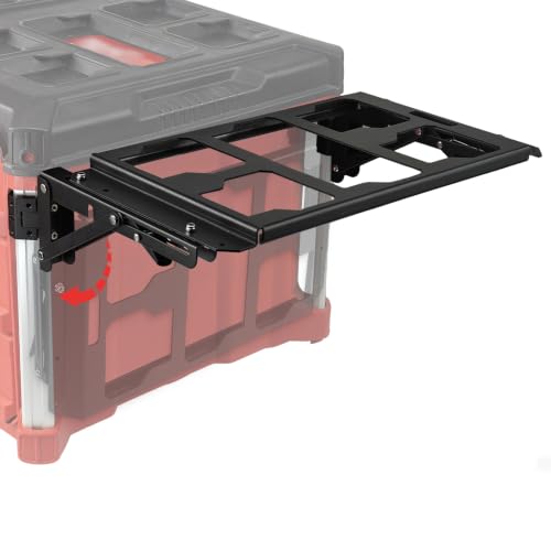 Folding Side Storage Mount Compatible with Milwaukee PACKOUT Tool Box System, Foldable Side Organizer Holder for Compact Tool Boxes, Organizers, Backpacks & Tool Pouches,Aluminum Aluminum