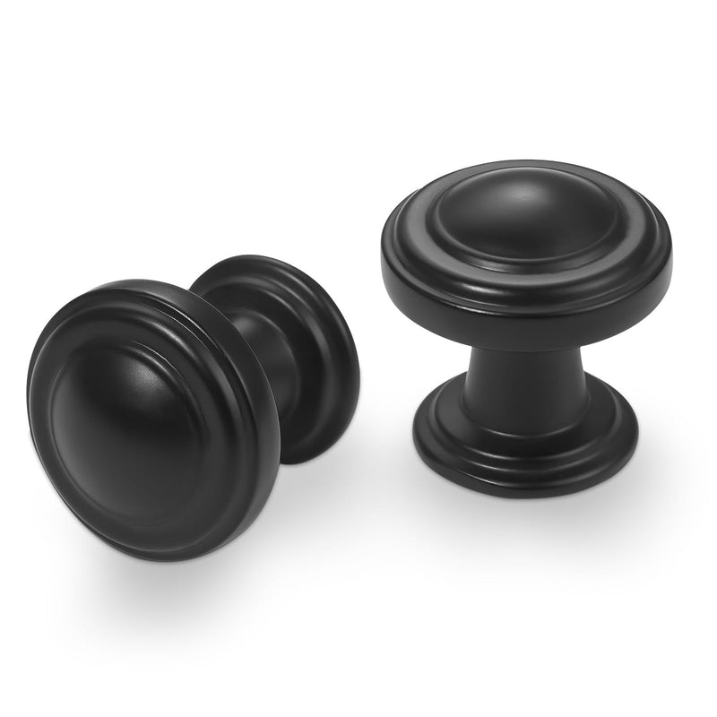 10 Pack Matte Black Kitchen Cabinet Knobs Round Zinc Alloy Cabinet Knobs Black Drawer Knobs Kitchen Hardware Solid Cupboard Knobs Drawer Knobs Knob 10
