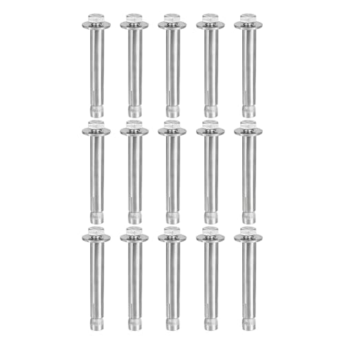 DTGN M8 x 80 Hex Expansion Bolts - 50Pack - Good for Concrete Dry Brick Block Walls - 304 Stainless Steel - Silver 50