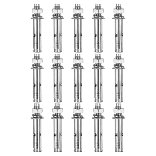 DTGN M8 x 60 Expansion Bolts - 50Pack- Good for Concrete Dry Brick Block Walls - 304 Stainless Steel - Silver 50