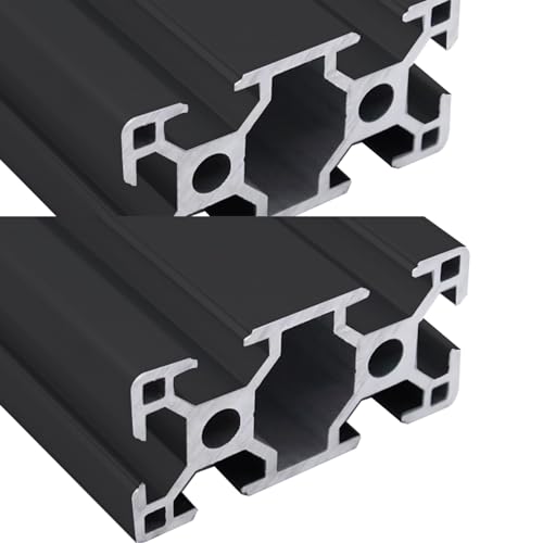 3060 Aluminum Extrusion T Slot 300mm Long Black 2 Pack, Extruded Aluminum Profile T Slot 30 Series European Standard Anodized Linear Rail 30 x 60 11.81" 2Pcs 11.81" / 300mm