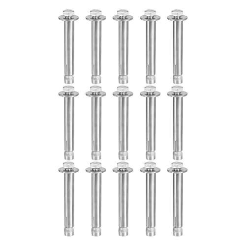 DTGN M8 x 80 Hex Expansion Bolts - 30Pack - Good for Concrete Dry Brick Block Walls - 304 Stainless Steel - Silver 30