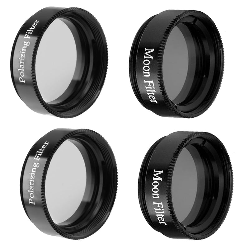 1.25" Telescope Eyepiece Filter Set - Enhanced Stargazing Experience with Polarizing and Moon Filters - Aluminum Frames - 4 Filter Set