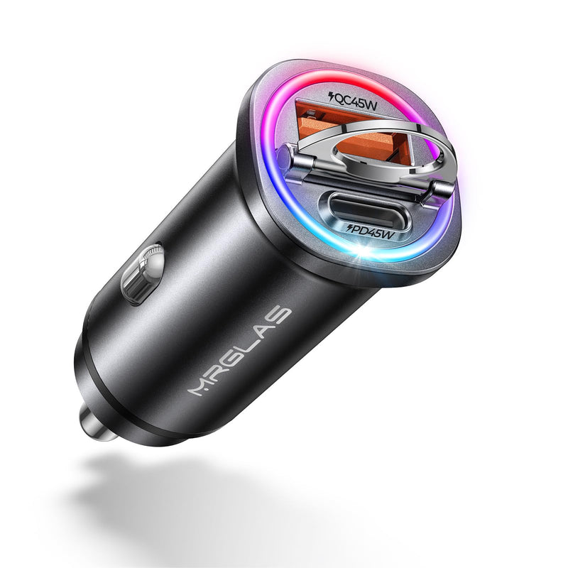 【Upgrade】90W USB C Car Charger Super Fast Charging, [PD45W & QC45W] Cigarette Lighter Car Charger Adapter [Flush Fit][All Metal][Not Distracted LED],for iPhone 15 14 Pro Max Plus iPad Samsung S24 S23