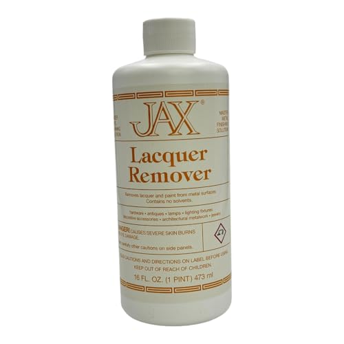 JAX Lacquer Remover - Metal Finishing Solution - Removes Lacquer and Paint from Metal Surfaces - Pint 16 Fl Oz (Pack of 1)