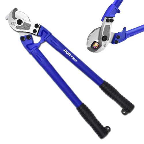 ZrgGea Cable Cutters 18 inch, Industrial-Grade Heavy-Duty Cable Cutter, Forged from T8 Alloy Steel, HRC56, Sharp Cutting. Suitable for Cutting Copper and Aluminum Core Cables, Blue