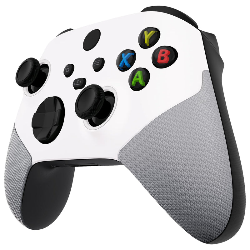 eXtremeRate ASR Version Redesigned Shell for Xbox Core Controller - Performance Rubberized Grip, Anti Sticks Rubbing Rings - Custom Faceplate for Xbox Series X & S Controller - White & Gray
