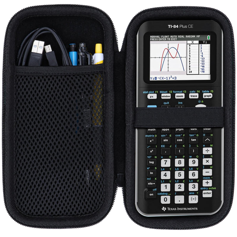 Hard Case Compatible with Texas Instruments TI-84 Plus CE/TI-84 Plus/TI-Nspire CX II CAS/TI-Nspire CX II/TI-83 Plus/TI-89 Titanium/TI-85 / TI-86 Color Graphing Calculator (Black) Black Case