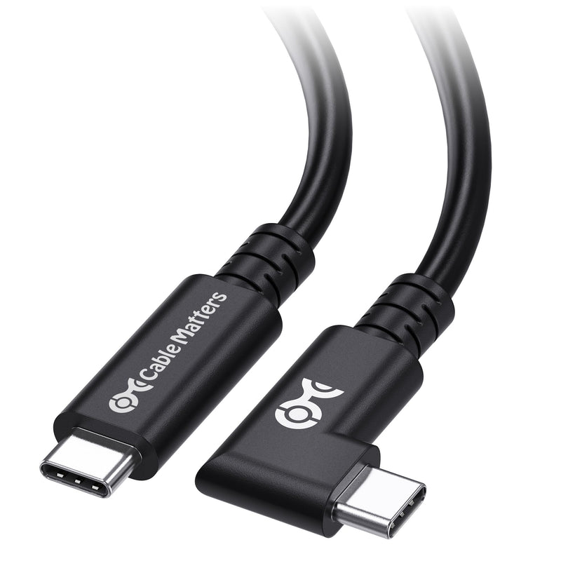 Cable Matters 20Gbps Right Angle USB 4 Cable 9.8ft, Supports Up to [8K@30Hz / 4K@120Hz Video, 240W Charging, 20Gbps Data Transfer] Compatible with Thunderbolt 4 Cable, MacBook Pro, XPS, Surface Pro 9.8 Feet