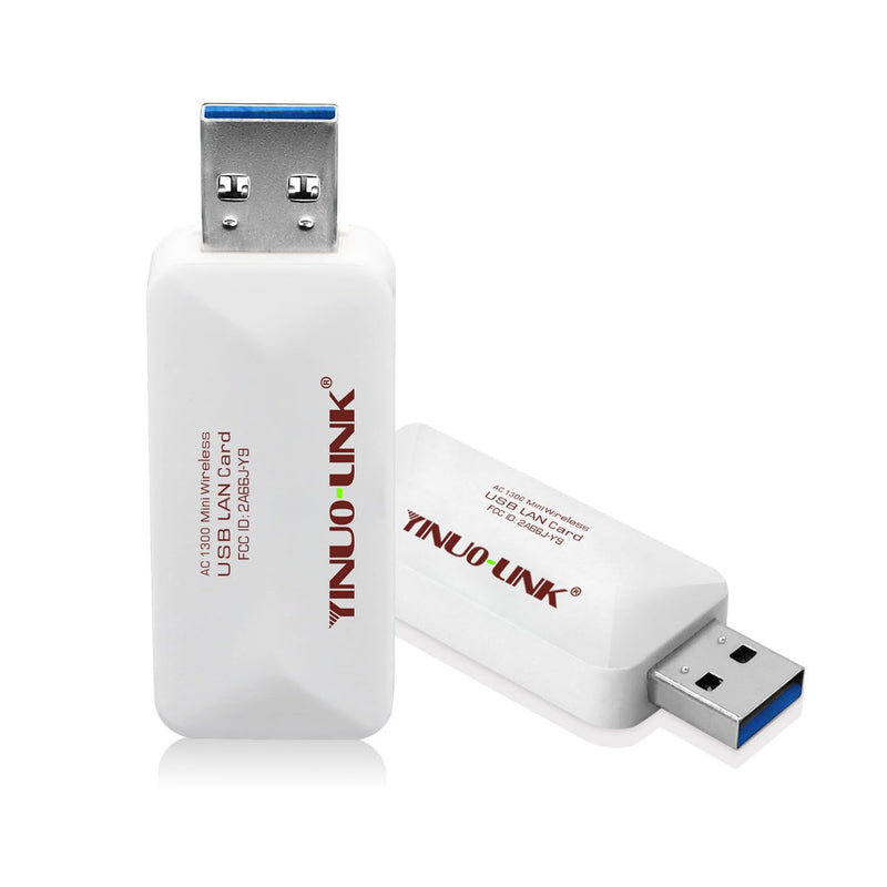 YINUO-LINK AC1300 USB WiFi Adapter for PC, Wireless Network Adapter for Desktop with Dual Band 2.4GHz/400Mbps 5GHz/867Mbps for Laptop Computer, Supports Win11/10/8.1/8/7/XP