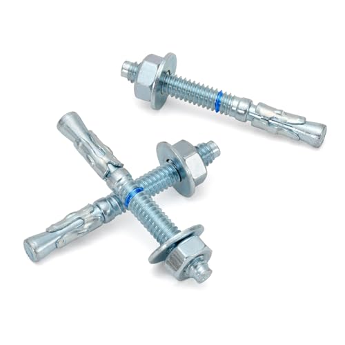 1/4" x 2-1/4" Concrete Anchors (50 Pack) 1/4 inch Wedge Anchors Bolts Zinc Plated 1/4"x2-1/4"