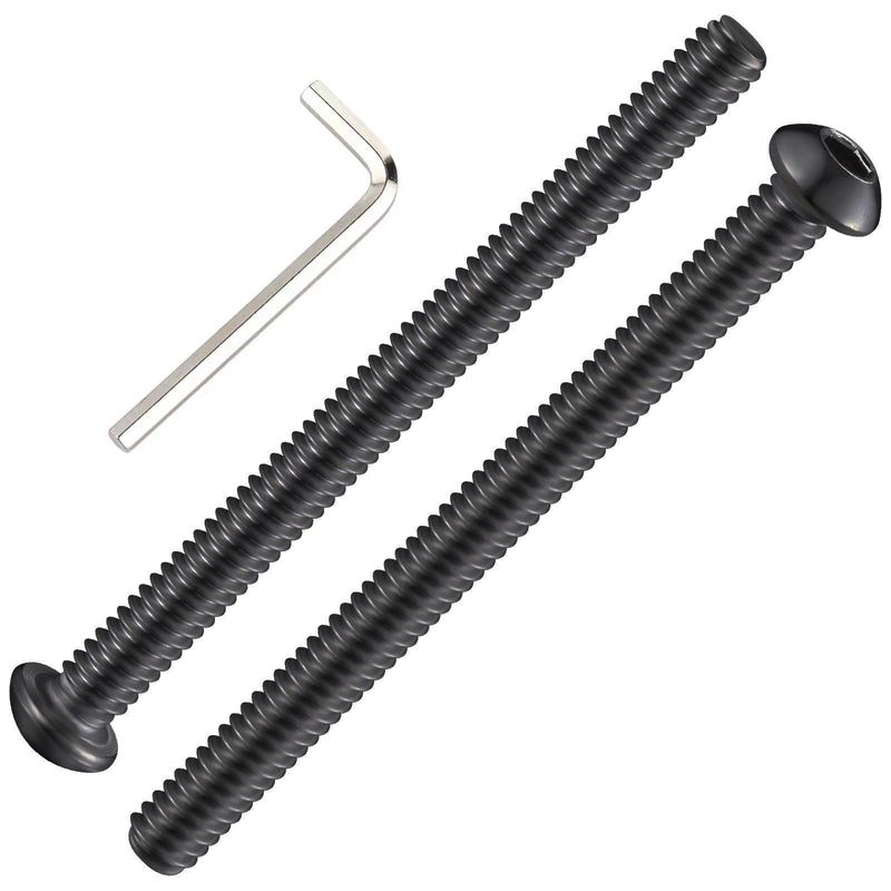 Wensilon (20Pcs) 3/8-16 * 4 Button Head Socket Cap Bolts Screws, 304 Black Stainless Steel, Allen Hex Drive, Bright Finish, Fully Machine Thread F 3/8-16*4