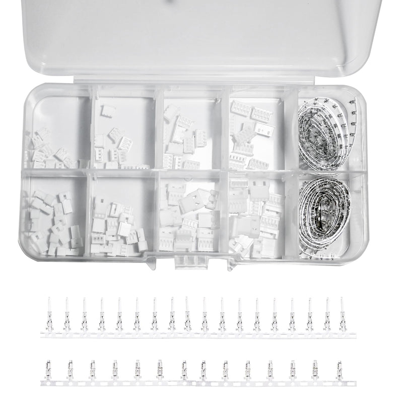 360PCS JST MX 1.25MM Connector Assortment Kit, 1.25MM Pitch Male and Female Connectors, 2/3/4/5 Pin Housing Adapter Plug Terminal