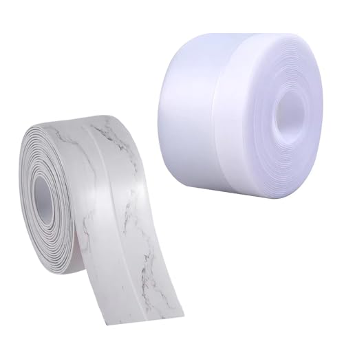 1PC 10.5FT Caulk Tape and 1PC 32.8FT Silicone Weather Stripping Door Seal Strip