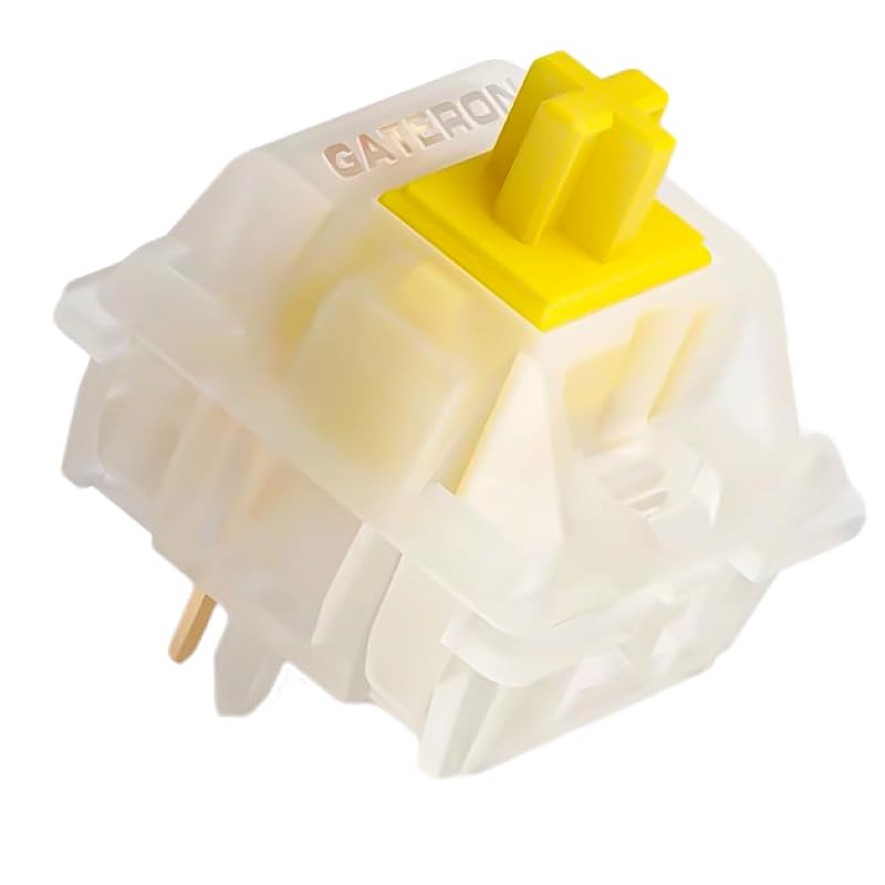 Gateron KS-3X1 Pro V2 Milky Yellow Pre-lubed Switches 5-Pin Linear Switches Compatible with All MX Mechanical Keyboard Game Keyboard Switches(90PCS, Milky Yellow Pro) 90PCS