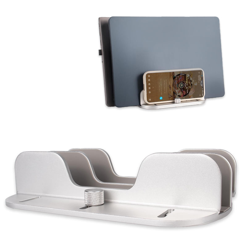 Vertical Laptop Stand for Desk Double 2 Slots Laptop Stand Holder Adjustable for All MacBook/Chromebook/Surface/Dell/Ipad