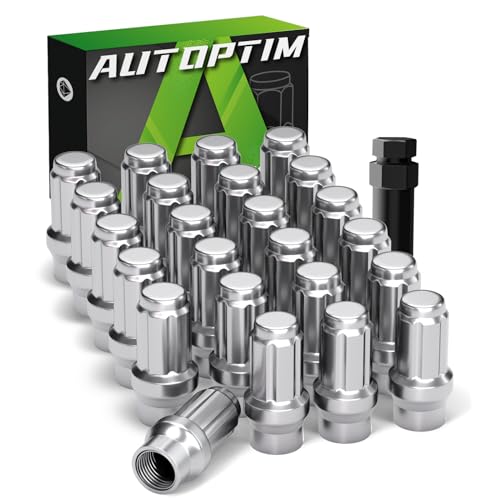 AUTOPTIM M12x1.5 Extended Lug Nuts - 24Pcs 6 Spline Chrome Nuts with Socket M12x1.5(Extended) 24 Pcs