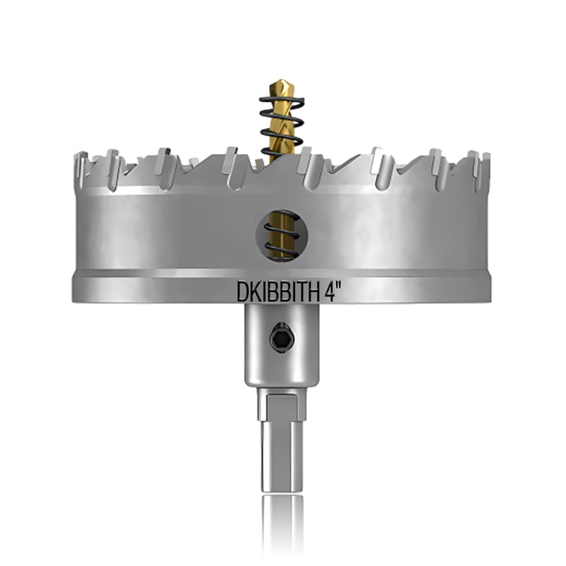 TCT Hole Saw Set, 4"(100mm) Heavy Duty Tungsten Carbide Tipped Hole Cutters for Stainless Steel Mild Steel Copper Iron Brass Plastic and More, with Titanium-Plated Pilot Drill Bits 4”(100mm) 1
