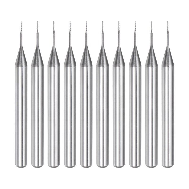 uxcell 10Pcs 0.3mm Carbide End Mill Engraving Milling Cutter CNC Router Bits for PCB Machine, 1/8" Shank 0.3mm x 2.5mm