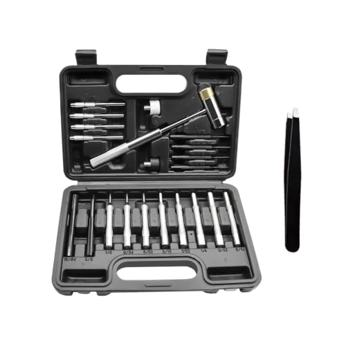 Armorers Bench Block Non-Slip Universal Gun Block & Professional Pin Punches, Punch Tool, Roll Pin Punch Set Punch Set with Organizer Storage Box - Complete Mechanical Repair Tool Kit