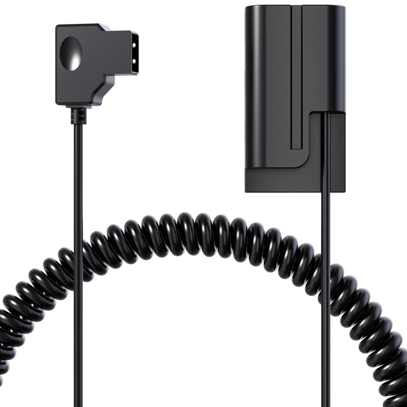 F1TP D-tap to NP-F550 Dummy Battery Coiled Power Cable for Sony NP NP-F550/770/570 NP-F970 Atomos Ninja Monitor Power LED Light (D-TAP to NP-F550 Dummy Battery)