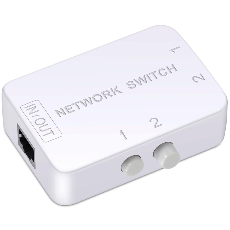 2 Ports Network Switch Splitter Selector RJ45 Network Switch 2x1 Ethernet RJ45 Network 2-in 1-Out or 1-in 2-Out 100M/500M