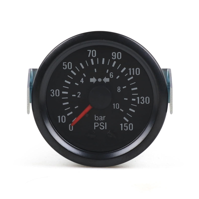 Dyno Racing 2" 52mm Mechanical Barometer 0-10 Bar/0-150PSI Air Pressure 12V Press Gauge Yellow Light Car Meter NPT1/8