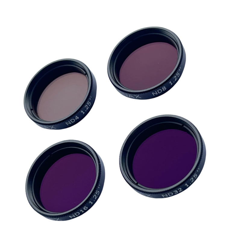 Telescope Filter, Neutral Density astrophotography Filter kits, ND4 ND8 ND16 ND32, Reduces Moon Glare and Enhances Lunar Crater Details,Prevent Image Overexposure, 1.25" Eyepieces Accessory