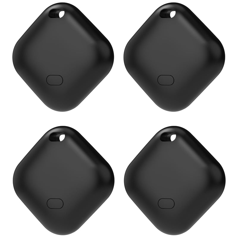Key Finder, Wallet Tracker Works with Apple Find My (iOS only), Replaceable Battery, Water-Resistant, Bluetooth Item Finder for Bags, Luggage, Pets & Backpack, 4 Pack Black