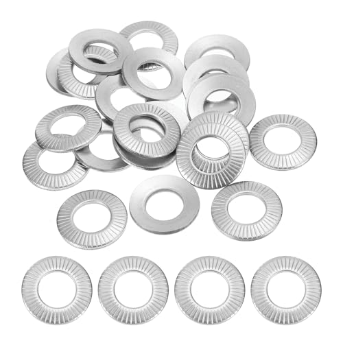 PATIKIL 304 Stainless Steel Flat Washers, 50 Pack M12x24mm Belleville Spring Disc Washer Conical Knurled Metric Gasket for Automotive Industrial Construction