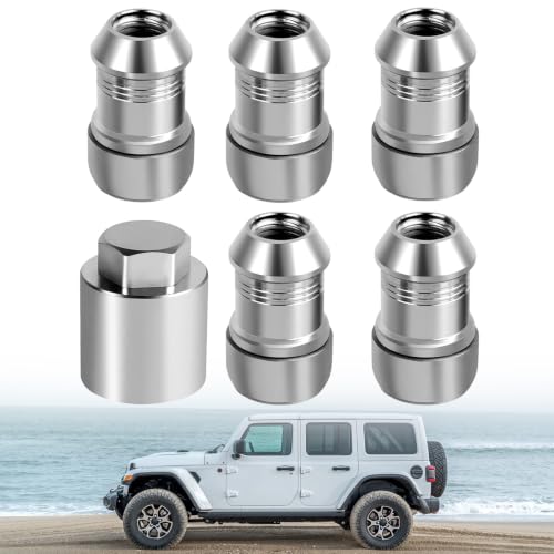 Wheel Lock Lug Nuts Kit Compatible with Jeep Wrangler JL 2018-2024 Gladiator JT 2020-2024 Replace 82215711 Wheel Locks Locking Lug Nuts Set
