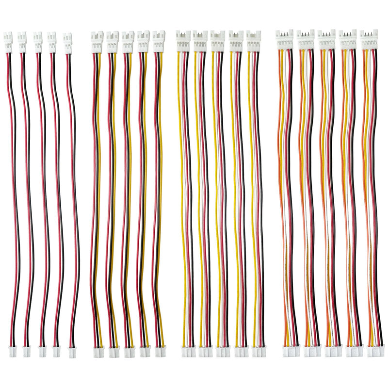 20pcs PH2.0mm 2PIN 3PIN 4PIN 5PIN Double End Female and Male Connector Extension Cord Terminal Connector Electronic Wire Cable 200mm Compatible with JST XH
